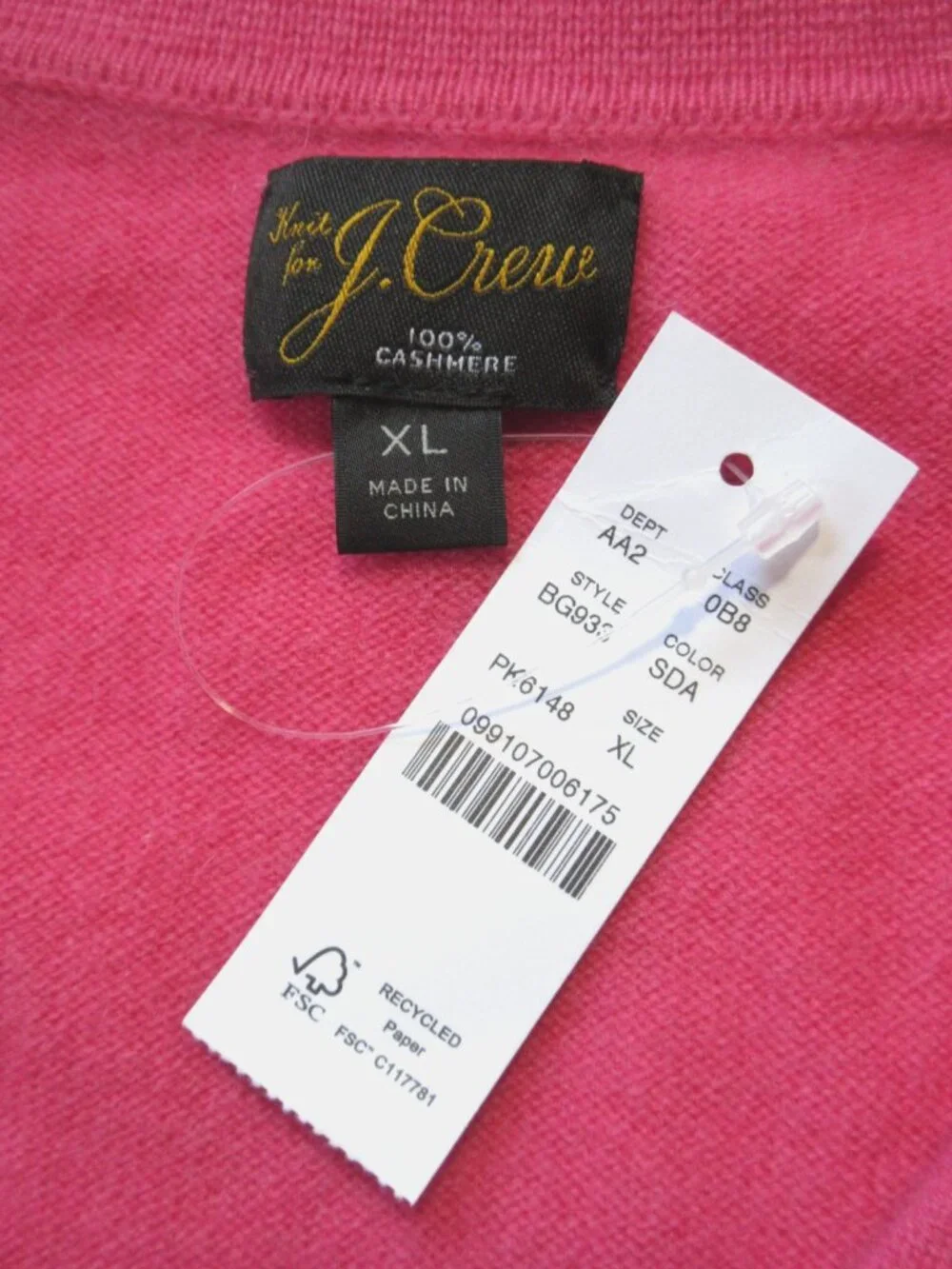 NWT J.Crew Cashmere Short-Sleeve Johnny-Collar Sweater in Sweet Dahlia XL